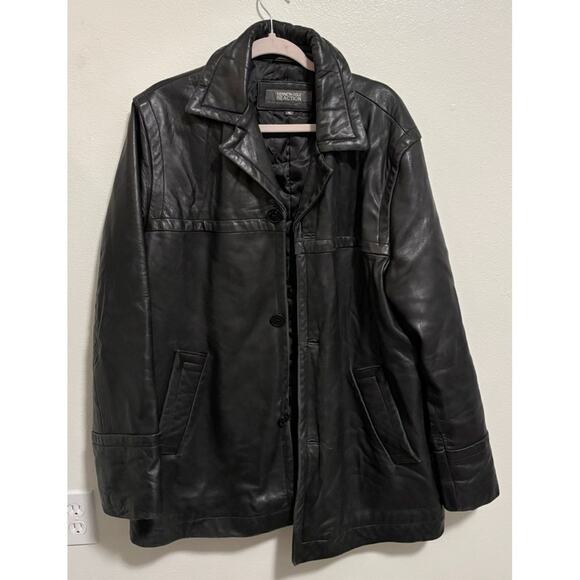 Men's Kenneth Cole Reaction 100% Leather Jacket XL - Picture 1 of 10